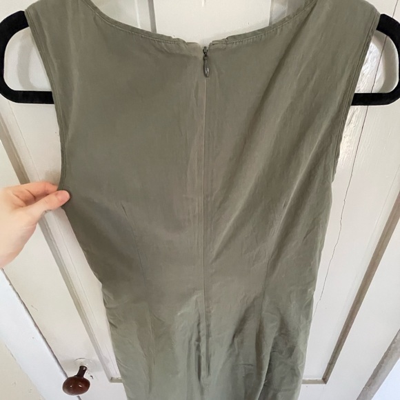 Sage Olive Green Sleeveless Sheath Midi Dress for Office Work Business Casual - Picture 9 of 9